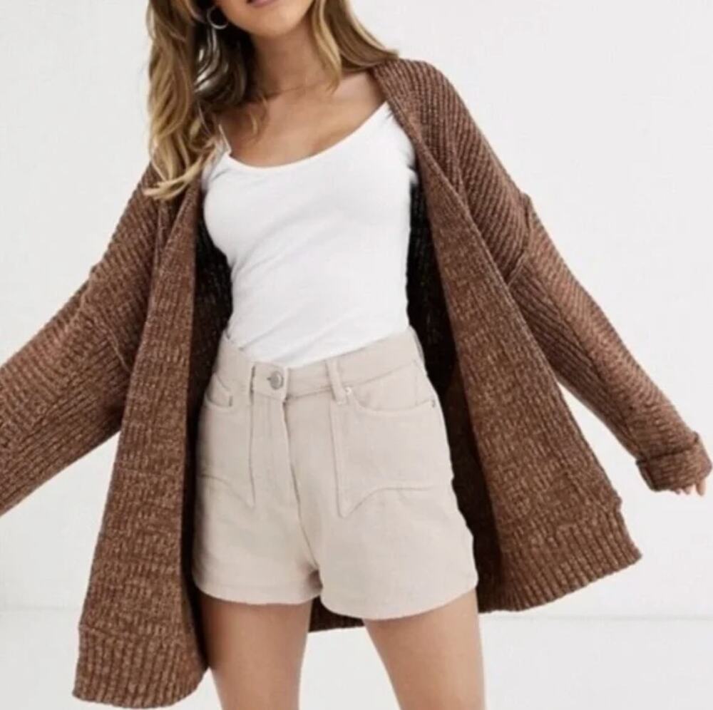 FREE PEOPLE High Hopes Cardigan Sweater Mariposa Brown Sz S {153}